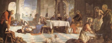 ティントレット Painting - 弟子たちの足を洗うキリスト イタリア・ルネサンス ティントレット